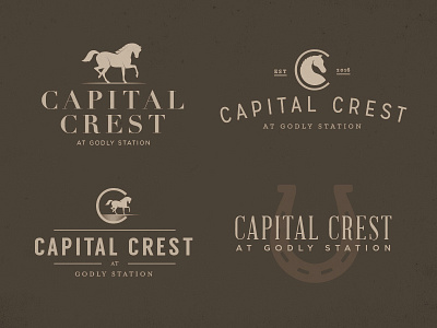 Capital Crest - Logos badge branding drawing georgia horse icon illustration logo real estate type typography vintage