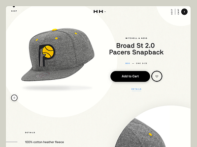 Product Page cart ecomm hat pdp product shop web website
