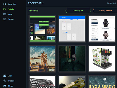 Portfolio Site dark design javascript photoshop portfolio reactjs site