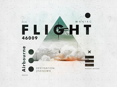 Flight 46009 aviation flight layout plane symbol texture type typography vintage