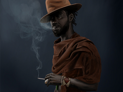 Smoking apple pencil drawing ipad pro painting