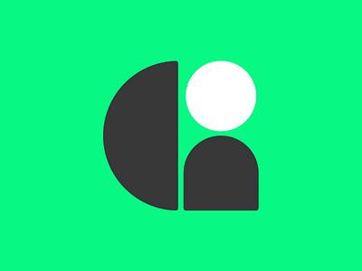 G circles g letter logo person stencil typography