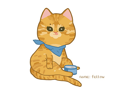 cat Fellow cartoon cat character cute design illustration yellow