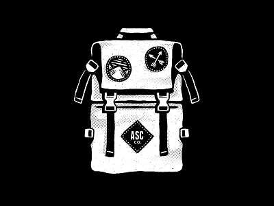 Ascender Bag adventure ascender design drawing explore gear halftone illustration photoshop rucksack texture wacom