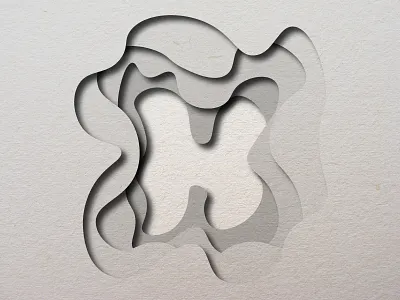 Cut-out H 36daysoftype graphic design h illustration layers letter logo paper type typo typography vector