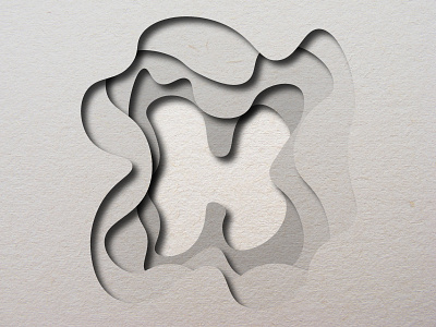 Cut-out H 36daysoftype graphic design h illustration layers letter logo paper type typo typography vector