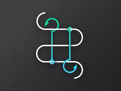 36 days of type - H 36days 36daysoftype blue flat gradient green h hook letter lettering water white