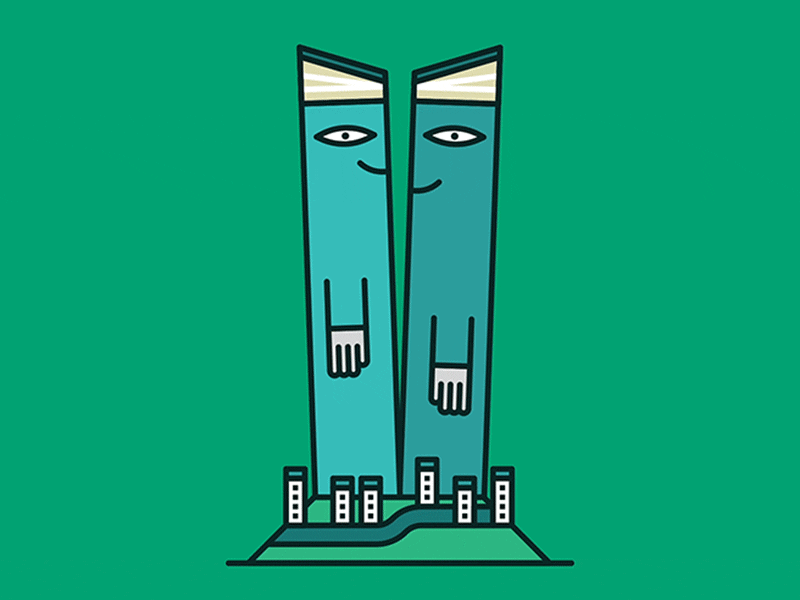 Highcliff animation architecture behance building character building friends highcliff hong kong hug icon illustration
