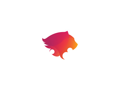 Lion animal circle goldfinch grid lion logo mark pink