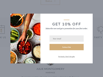 Popin - Ecommerce Website ecommerce food newsletter offer popin popup promotion subscribe webdesign