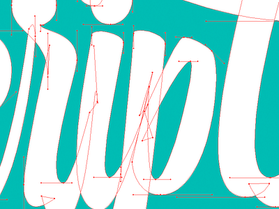 Messy bezier handlettering lettering process script type typography vector wip