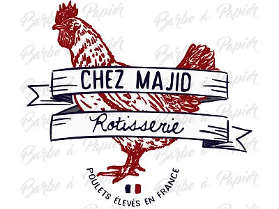 Logo for Roast Chicken House chicken france french logo roast