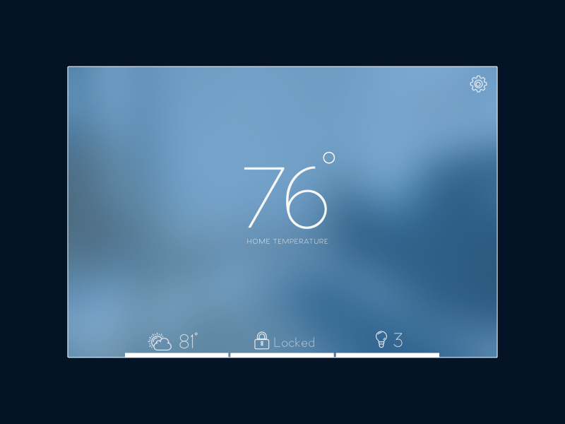 DailyUi 21 - Home Monitoring Dashboard animation dailyui dashboard gif home ios lights monitoring thermostat ui