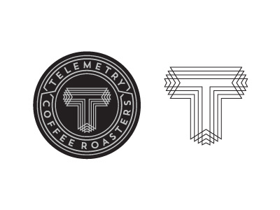 Telemetry Logo badge coffee design icon lettering logo momogram typography