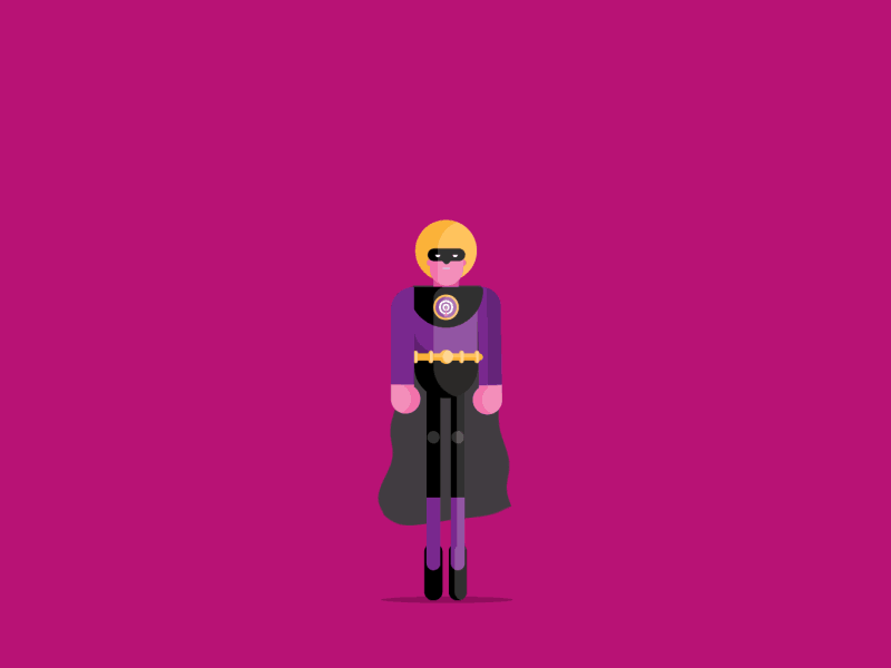 The Dark Striver animated gif illustration magenta simple superhero