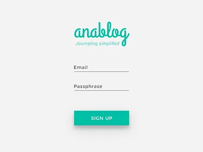 Daily UI #001 - Sign Up challenge daily dailyui journal signup teal