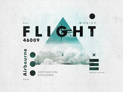 Flight 46009 (Blue) aviation flight layout plane symbol texture type typography vintage