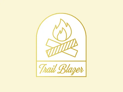 Enamel Pin camp enamel fire gold nature outdoors pin script trail white