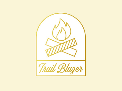 Enamel Pin camp enamel fire gold nature outdoors pin script trail white