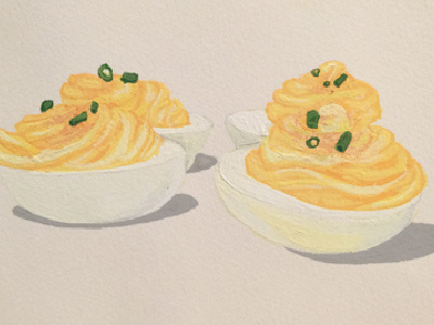 Deviled Eggs deviled eggs food art gouache illustration painting