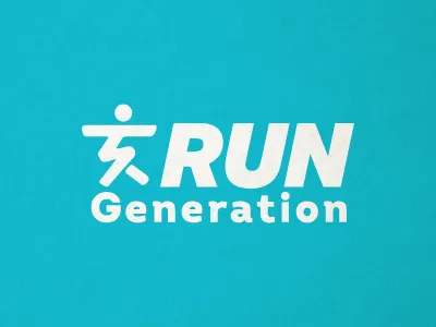 Run Generation - option 2 conceptual design logo monochrome