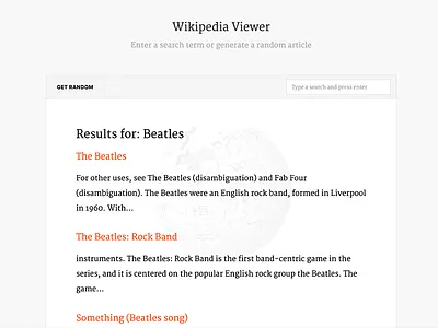 Wikipedia Viewer merriweather search wikipedia