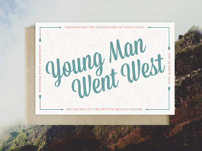 Graduation Annoucement 4x6 go west graduation announcement montana state university postcard