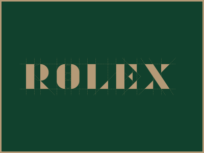 ROLEX construction elegant gold green logo logotype modern redesign rolex type typography watch