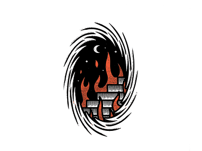 New Dimension dimension fire flame moon space stairs tattoo time vortex warp