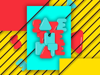 Save The Date ai colours email font icon illustration save the date shadow type