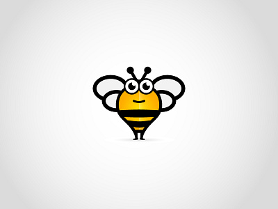 Big Bee Logo bee logo boss brand branding characters design design fly geek business happy face honey illustrative logo kids logo mascot nerd community social