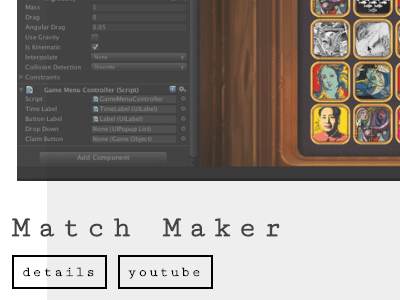 Match Maker .js games minimal prototype unity web