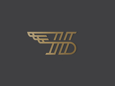 Flying H fly gold h logo metal wing
