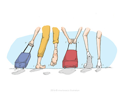 Off We Go! couple digital illustration doodle feet foot illustration illustrator love photoshop shoes vacation