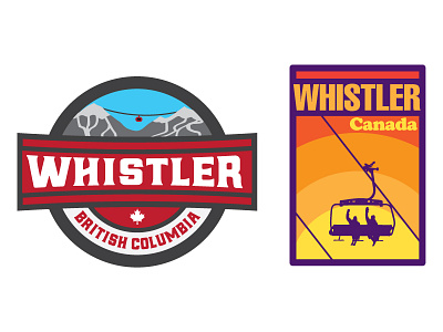 Whistler Patches badge canada concept logo mountain patches ski snowboarding whistler winter