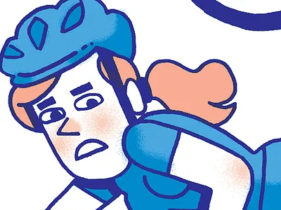 Pinchflat bike color girl hand drawn illustration ink pen pinchflat poster