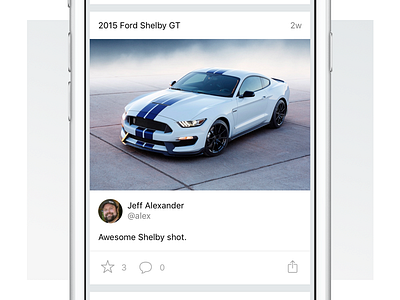 Image Card car card feed image ios iphone mobile post ui