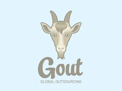 GOUT face goat illustration logo mark outsourcing venezuela