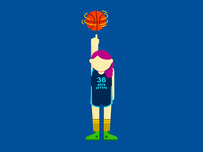 I 36daysoftype basket ball girl illustration letter typography vector