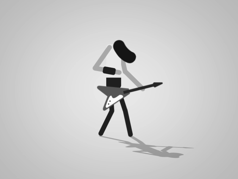 Rocker animation character fun guitarist motiondesign music rocker