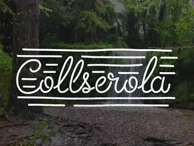 Collserola - La Resclosa handmade handwriting hike letter logo mountain