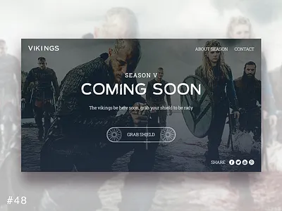 48 Coming Soon coming dailyui film movie page season serial soon ui ux vikings web