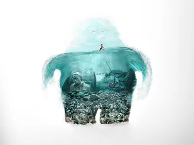 Travel - the world may surprise you. Fatty O. abandoned places demotivator diving journey monster ocean series of illustrations travel traveling underwater water world