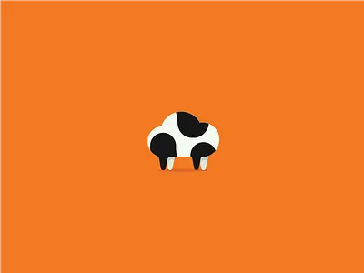 Cloud Cow black branding cloud cool cow flat logo modern simple white