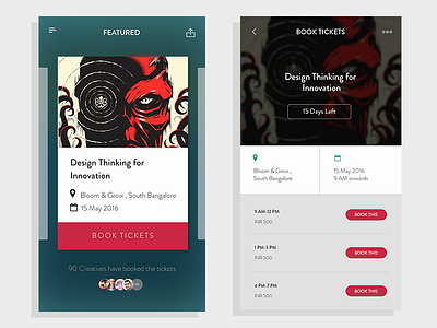 Event Booking Mobile Interface