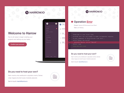 Harrow Emails app editor email git ui web