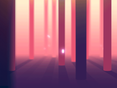 Calm. 3d after animation blue effects forest gif loop pink purple saber trees