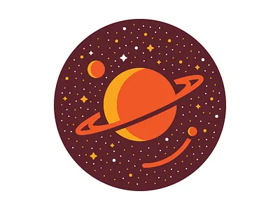Planet badge explore icon illustration outerspace planet space star stars