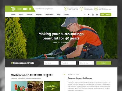 Gardening Website Design gardening green green website imithemes landscaping services