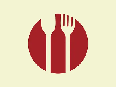 Wine Dinner Logo brand dinner fork icon identity logo plate spoon wine